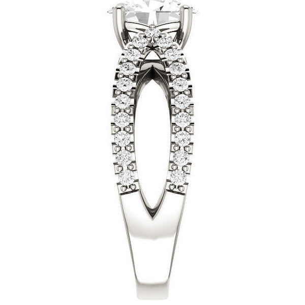 Oval cut Infinity Style Engagement Ring