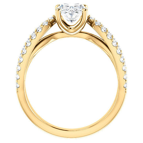 Oval cut Infinity Style Engagement Ring