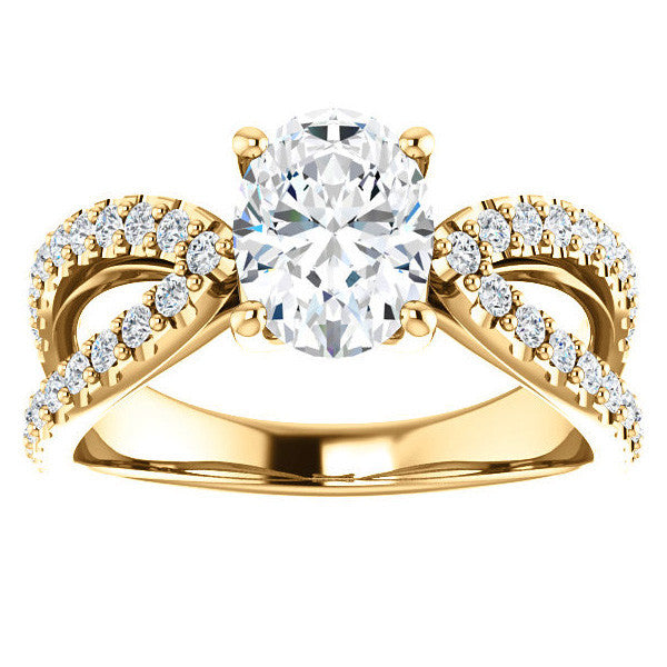 Oval cut Infinity Style Engagement Ring
