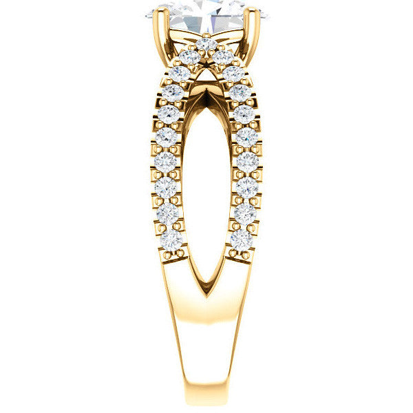 Oval cut Infinity Style Engagement Ring