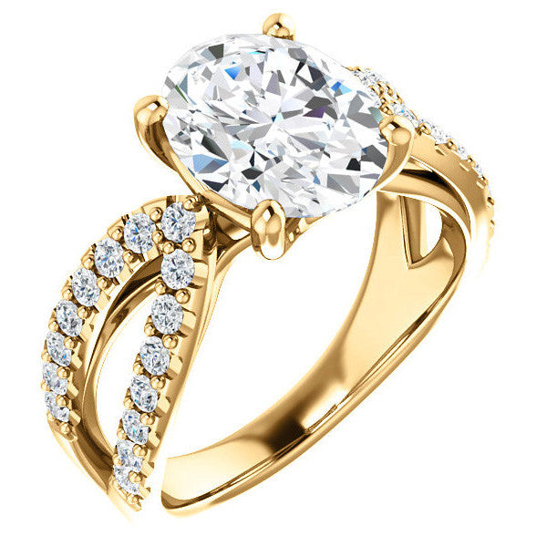 Oval cut Infinity Style Engagement Ring