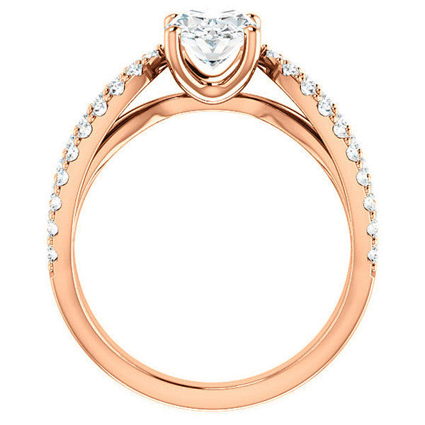 Oval cut Infinity Style Engagement Ring