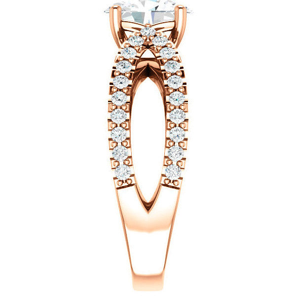Oval cut Infinity Style Engagement Ring