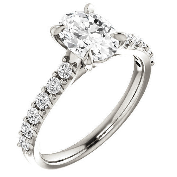 Oval shaped Moissanite Engagement Ring
