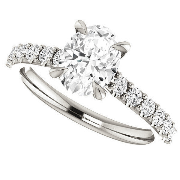 Oval shaped Moissanite Engagement Ring