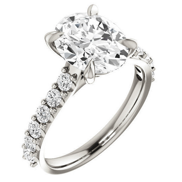 Oval shaped Moissanite Engagement Ring