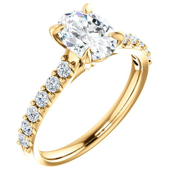 Oval shaped Moissanite Engagement Ring