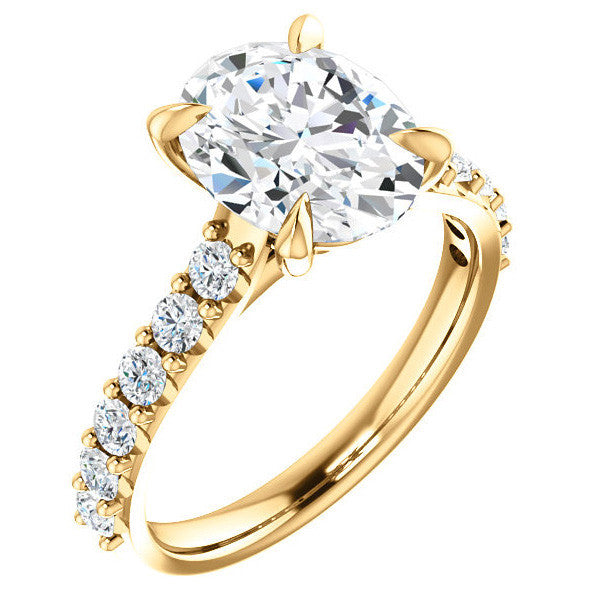 Oval shaped Moissanite Engagement Ring