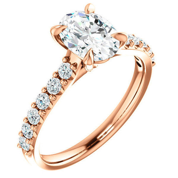 Oval shaped Moissanite Engagement Ring
