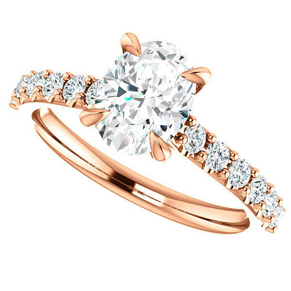 Oval shaped Moissanite Engagement Ring