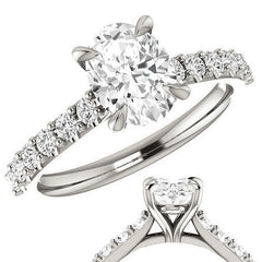 Oval shaped Moissanite Engagement Ring