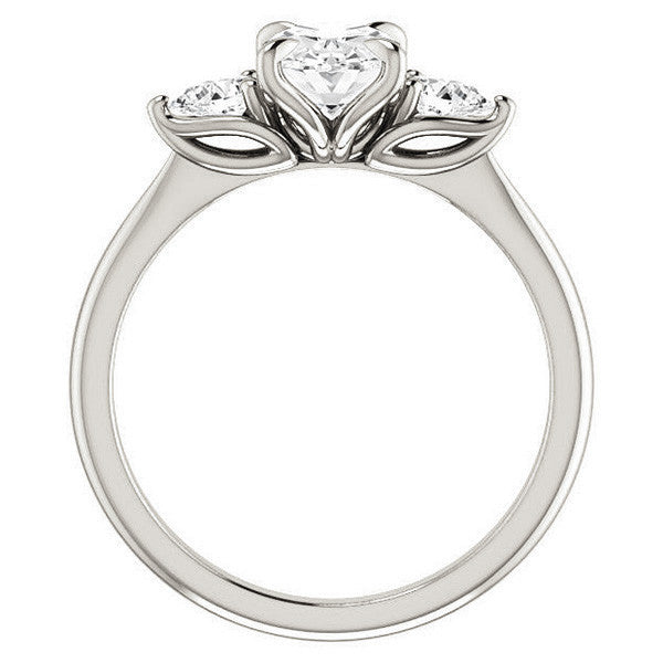 Oval and Pear Moissanite Engagement Ring