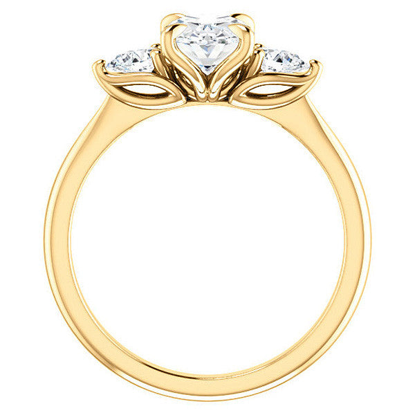 Oval and Pear Moissanite Engagement Ring