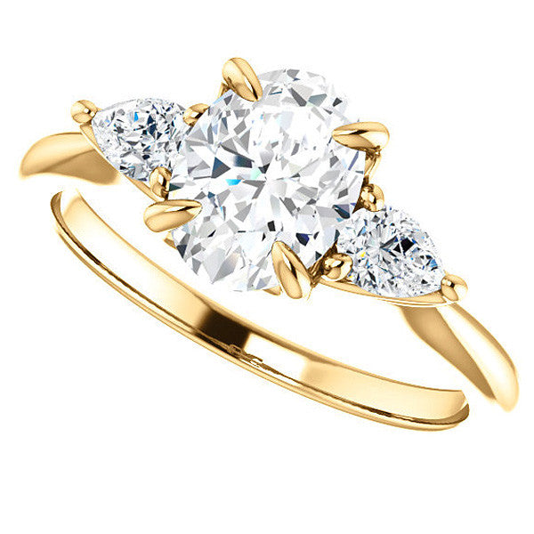 Oval and Pear Moissanite Engagement Ring