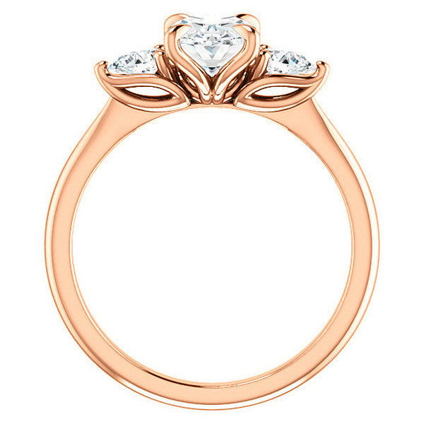 Oval and Pear Moissanite Engagement Ring