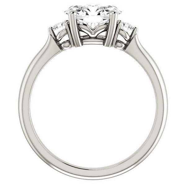 East-West Oval Moissanite Engagement Ring