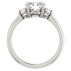 East-West Oval Moissanite Engagement Ring