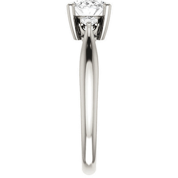 East-West Oval Moissanite Engagement Ring