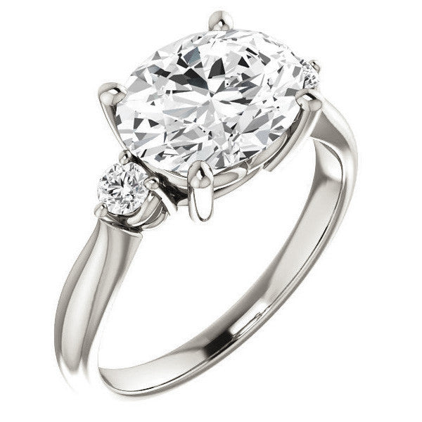 East-West Oval Moissanite Engagement Ring