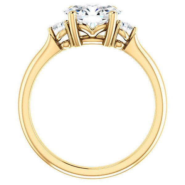 East-West Oval Moissanite Engagement Ring