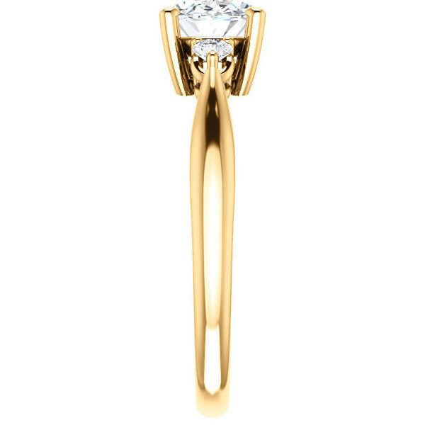 East-West Oval Moissanite Engagement Ring