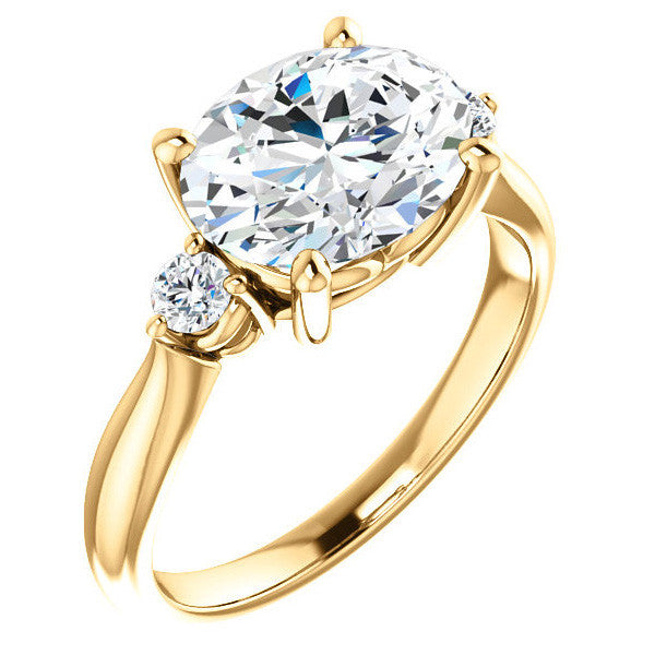 East-West Oval Moissanite Engagement Ring