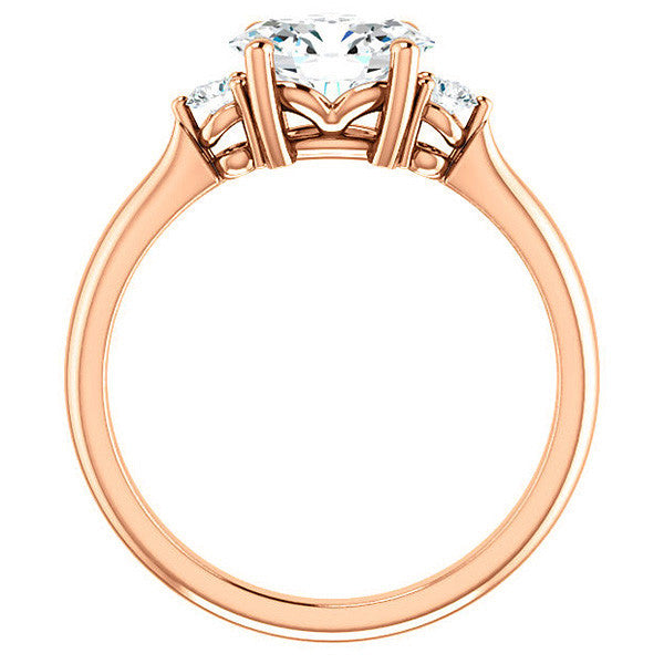 East-West Oval Moissanite Engagement Ring