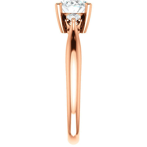 East-West Oval Moissanite Engagement Ring