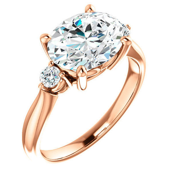 East-West Oval Moissanite Engagement Ring