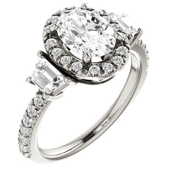 Oval Three Stone style Engagement Ring