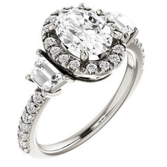 Oval Three Stone style Engagement Ring