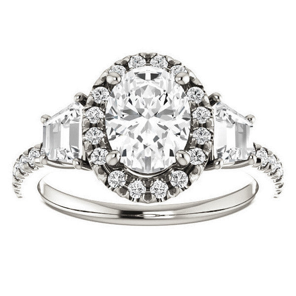 Oval Three Stone style Engagement Ring
