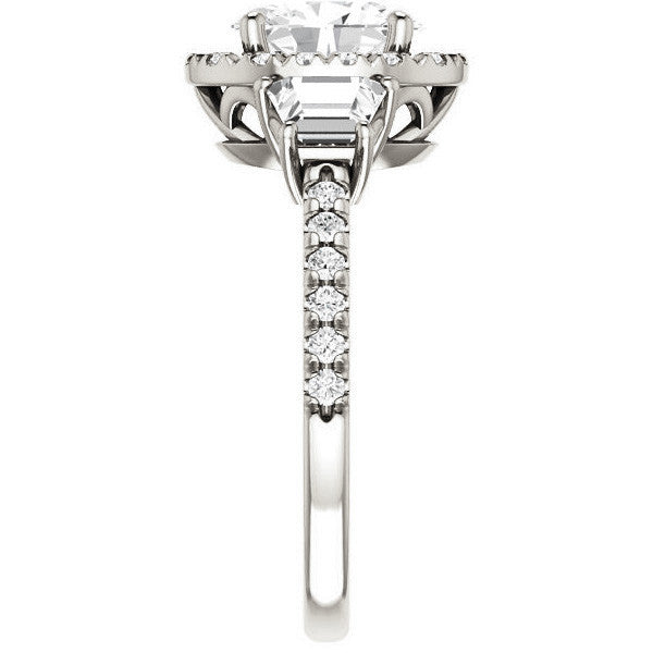 Oval Three Stone style Engagement Ring