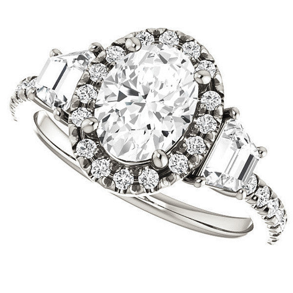 Oval Three Stone style Engagement Ring