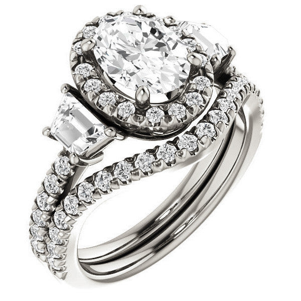 Oval Three Stone style Engagement Ring
