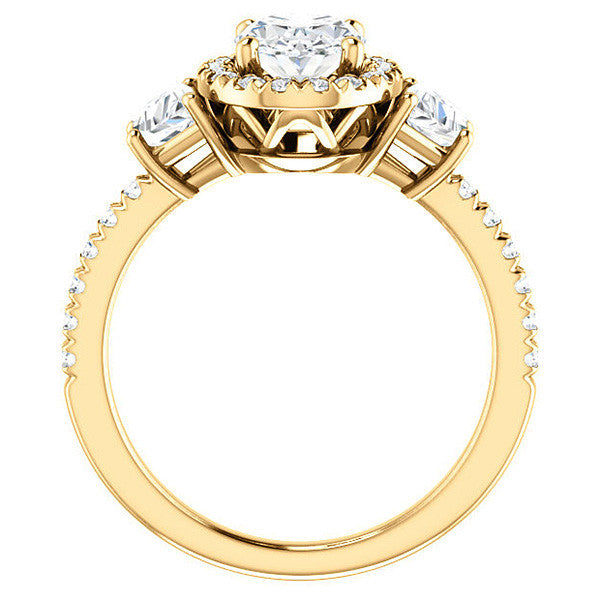 Oval Three Stone style Engagement Ring