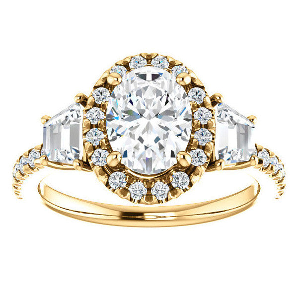 Oval Three Stone style Engagement Ring