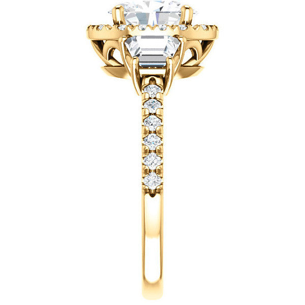 Oval Three Stone style Engagement Ring