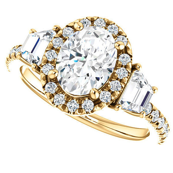 Oval Three Stone style Engagement Ring