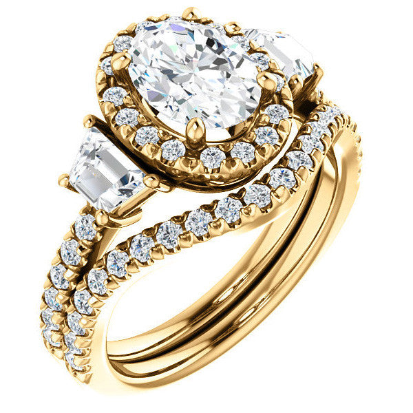 Oval Three Stone style Engagement Ring