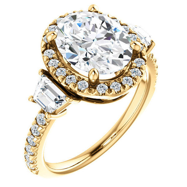 Oval Three Stone style Engagement Ring