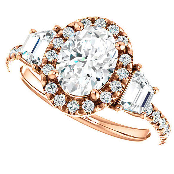 Oval Three Stone style Engagement Ring