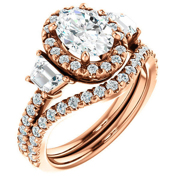 Oval Three Stone style Engagement Ring