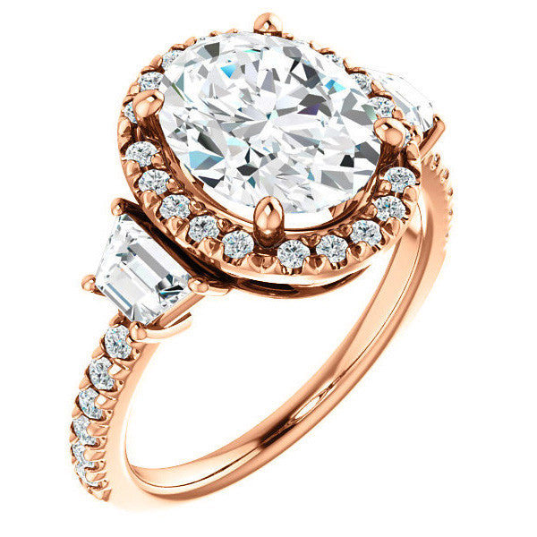 Oval Three Stone style Engagement Ring