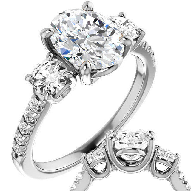 Oval cut Moissanite Engagement Ring