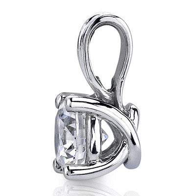 Round Trellis Lucern Moissanite Solitaire Pendant
