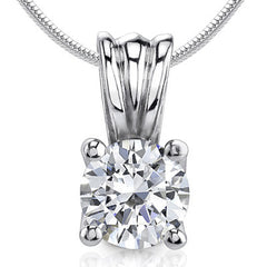 Round Trellis Lucern Moissanite Solitaire Pendant