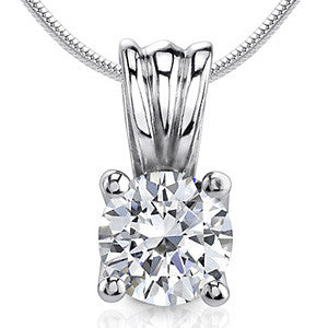 Round Trellis Lucern Moissanite Solitaire Pendant