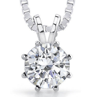 Round Brilliant Moissanite 8-Prong Octet Solitaire Pendant