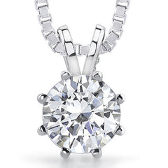 Round Brilliant Moissanite 8-Prong Octet Solitaire Pendant